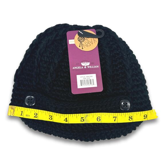 Women's Thick Knitted Beanie With Buttons Fashion Skull Cap Fall Winter Hat - Picture 8 of 8